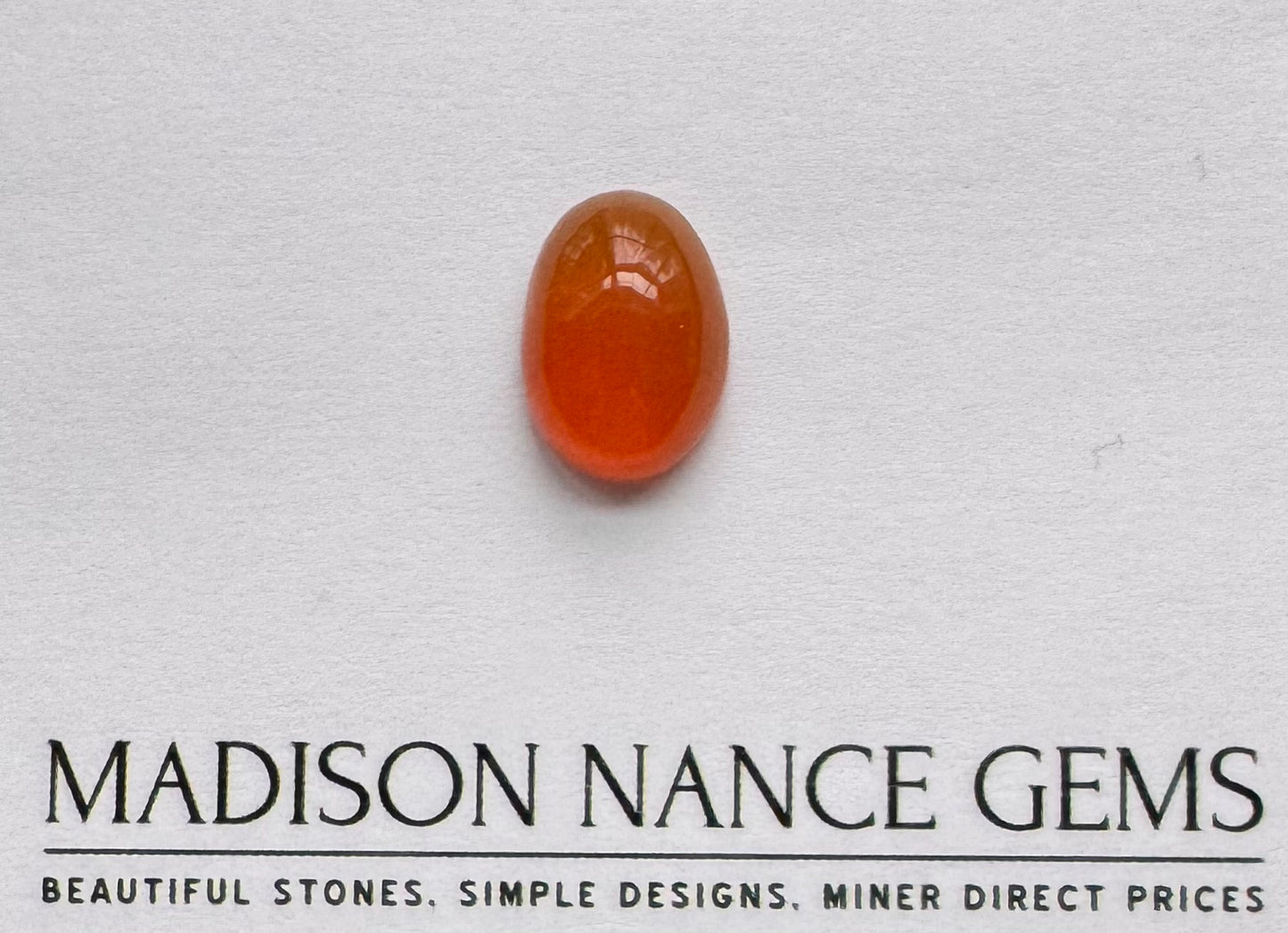 Southern Oregon Fire Opal, Reddish Orange Cabochon, 6.07 cts.