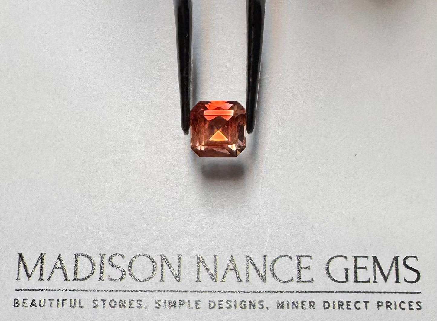 Oregon Sunstone, Cut Red Square, 2.35 cts.